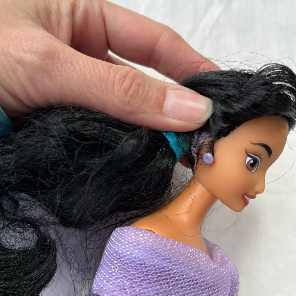 Disney Princess Jasmine from Aladdin Wearing Purple Outfit with Slippers